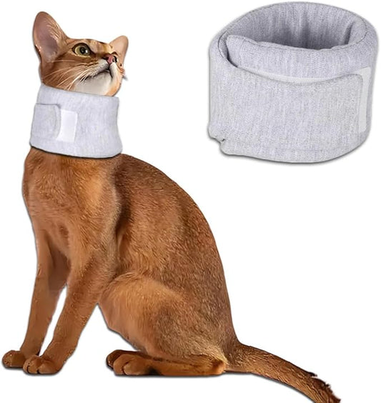 Cat Cone Collar for Pet with Spinal IVDD Issues After Surgery Recovery, Adjustable Cat Neck Brace Elizabethan Collar, Neck Cervical Cone to Stop Licking for Small Medium Dog Puppy Kitten (Grey, S)