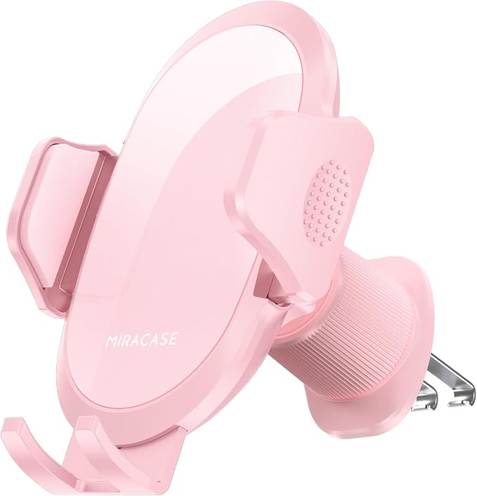 Miracase Phone Holders for Your Car with Metal Hook Clip, Cell Phone Mounts Air Vent Cell Phone Stand Car Mount, Universal Automobile Cradle Fit for iPhone Android and All Smartphones (Pink)