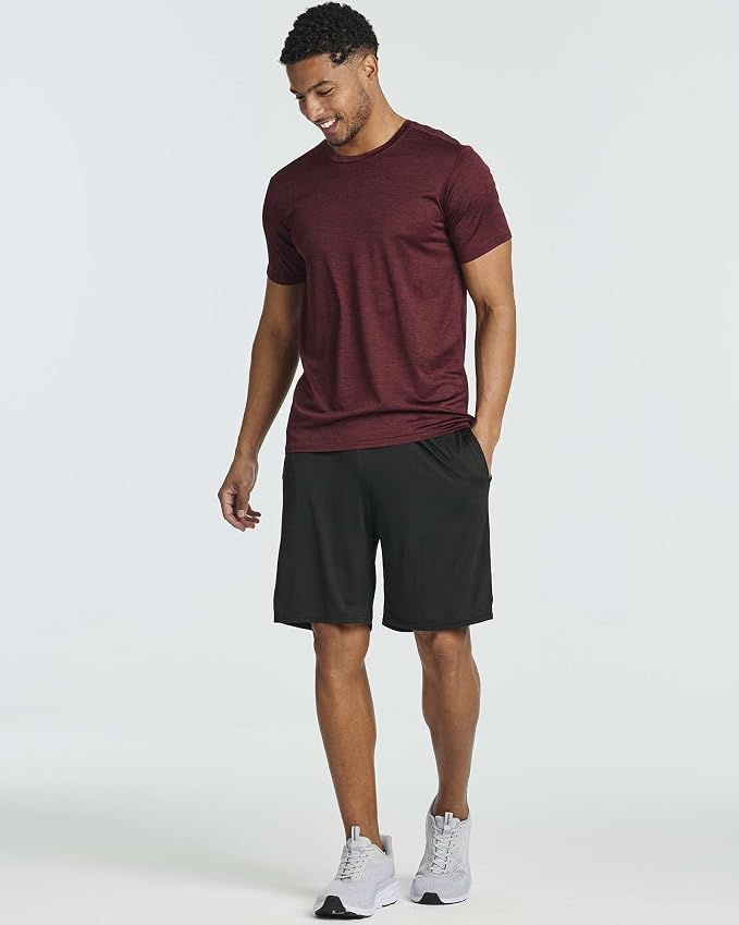 5 Pack Men's Dry Fit Short Sleeve T-Shirt Gym Workout Athletic Running Tee | Cooling, Moisture-Wicking, Crew Neck, Quick-Dry, Breathable, Active, Exercise, Fitness, Basketball, Cycling, Hiking, Tennis