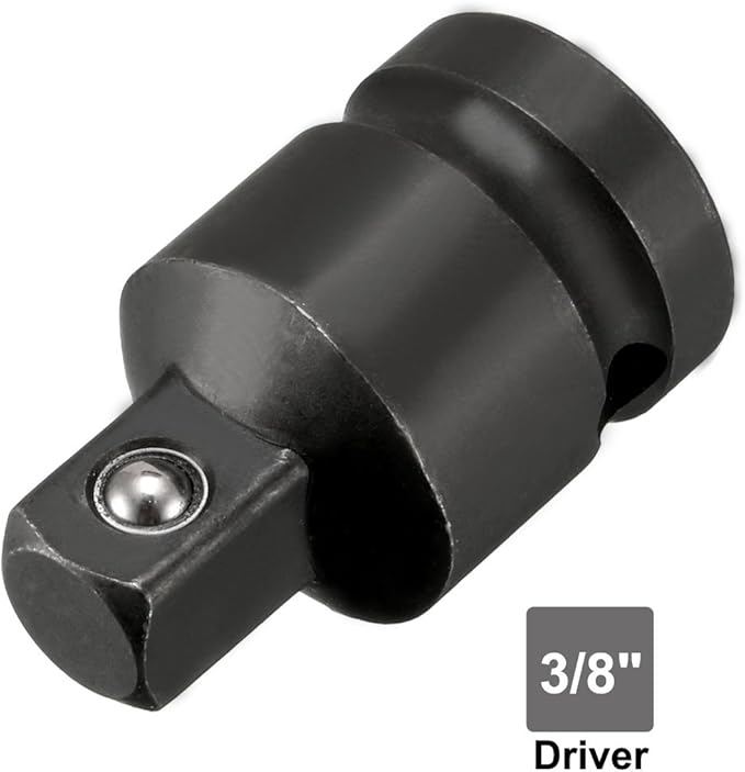 uxcell 1/2" Drive (Female) x 3/8" (Male) Impact Socket Reducer for Use with Air Impact Wrenches, Breaker Bars, Ratchets, CR-MO Steel