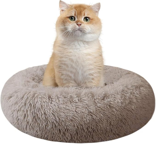 Cat Beds for Indoor Cats,15.7 Inch Small Cats Beds, Washable-Round Pet Bed for Puppy and Kitten with Slip-Resistant Bottom