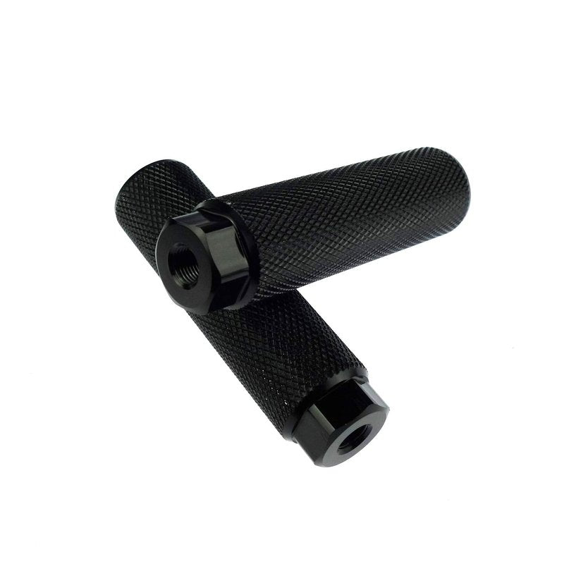 Zelerdo 2 Pairs Aluminum Alloy Bike Pegs for Mountain Bike Cycling Rear Stunt Pegs Fit 3/8 inch Axles (Pure black,100x28 mm)