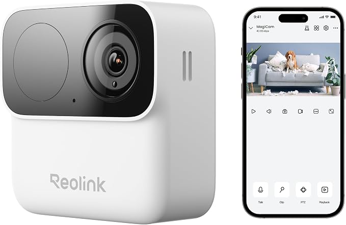 REOLINK Argus MagiCam Security Cameras Wireless Outdoor 1080p 2.4/5GHz WiFi | IR Night Vision, 2.4/5GHz WiFi, AI Detection, Magnetic Mount, No Subscription, IP67, 9-Month Battery Life, Indoor or Outdoor