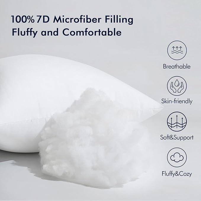 MIULEE 20x36 Inch Throw Pillow Insert for Couch Sofa Bed | Premium Virgin Filling, Soft Brushed Fabric, Rectangle Decorative Pillow, Lumbar Back and Neck Support