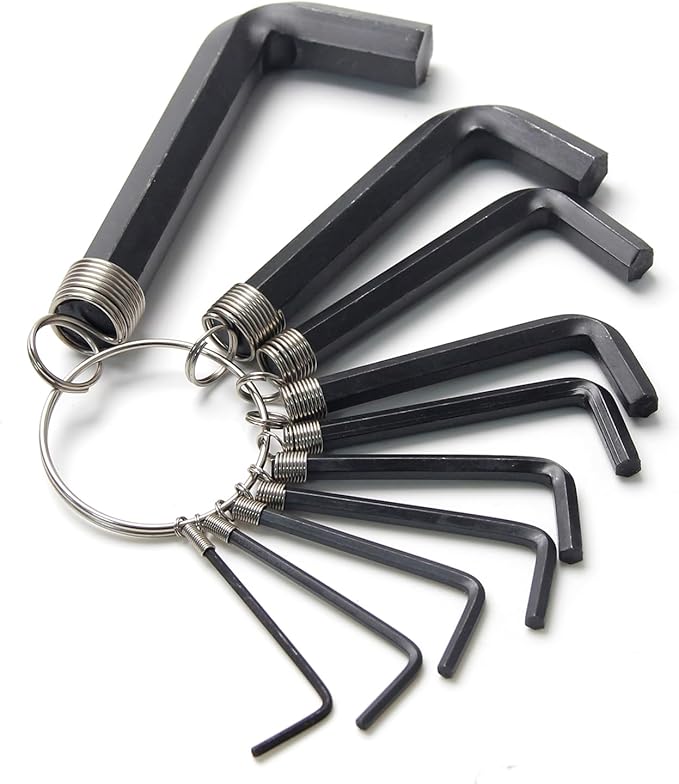 Utoolmart Hex Key Set, 10 in 1 Metric L Shape Hexagon Head Wrench with Ring for Repair Tool (Black)