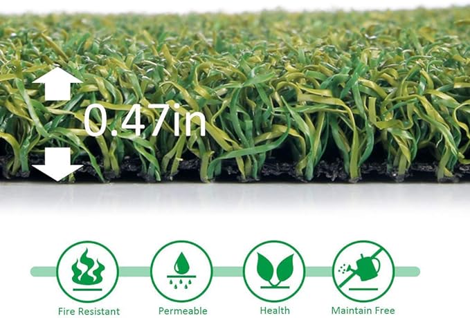 Pro Putting Green Golf Artificial Grass Turf 12FTX65FT， Indoor Outdoor Golf Training Mat, Synthetic Fake Grass for Baseball Football Gym Sports