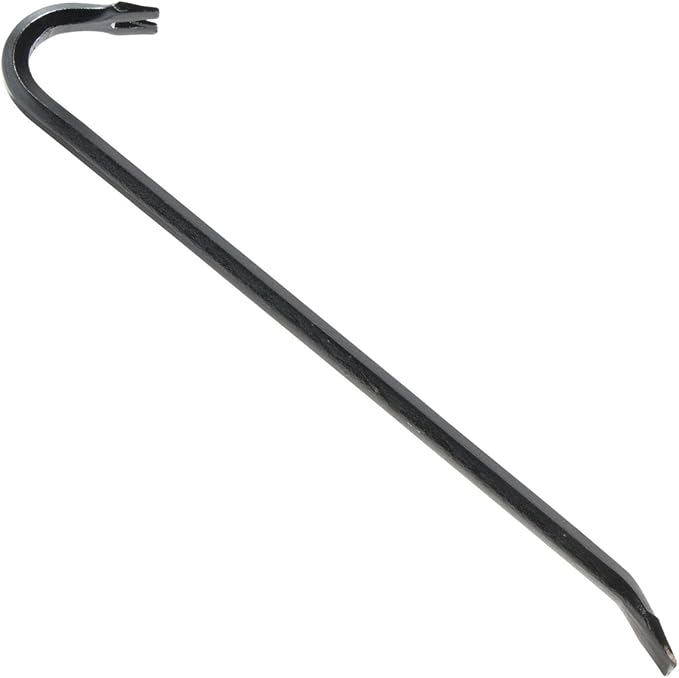 Edward Tools Gooseneck Wrecking Bar - Extra strength drop forged steel pry bar for easier demolition - Gooseneck for added ripping bar leverage - Nail puller end/chisel end - Rust proof (24 Inch)