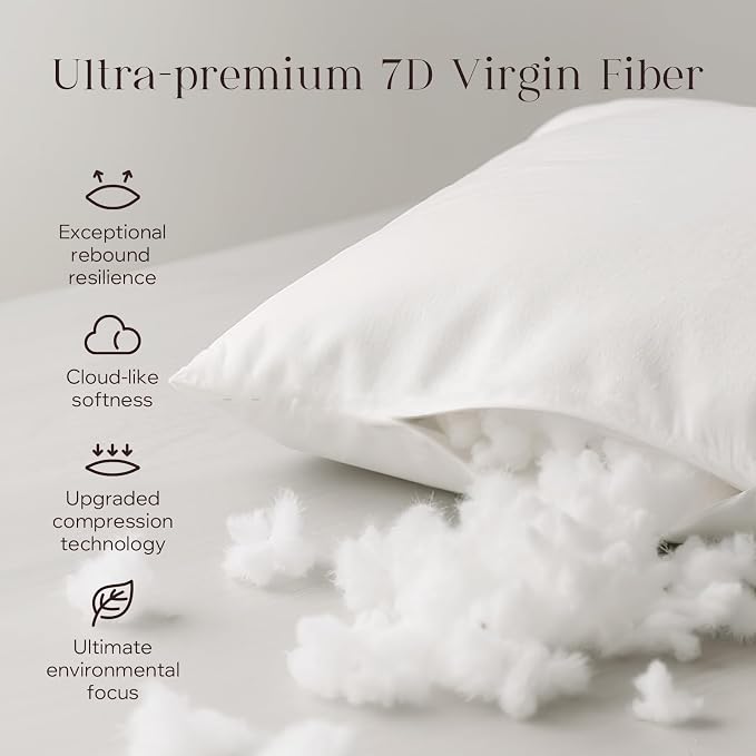 Phantoscope 24x24 Pillow Inserts, Throw Pillow Inserts for Couch, Pack of 2 | 100% Virgin Fiber Hypoallergenic Pillow Form, Soft Throw Pillow Inserts, Lightweight Throw Pillows for Couch Bed Pillows