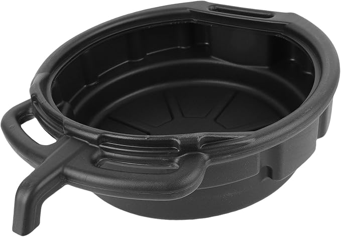 Oil Drain Pan, 10L Black Plastic Spill Proof Oil Drip Catcher with Anti Splashing Design, for Automotive Repair Home Workshop