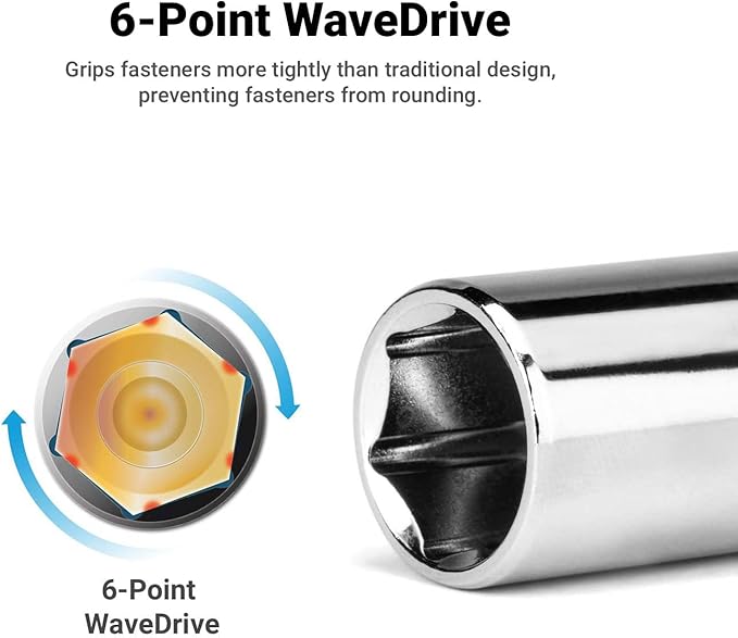 Capri Tools 1/4-Inch Deep Socket, 3/8-Inch Drive, 6-Point, SAE