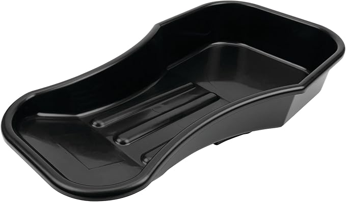 Performance Tool W4073 Heavy Duty 2.8 Quart Oil Drain Pan with Splash Guard and Tapered Spout for Lawn Equipment and Motorcycles