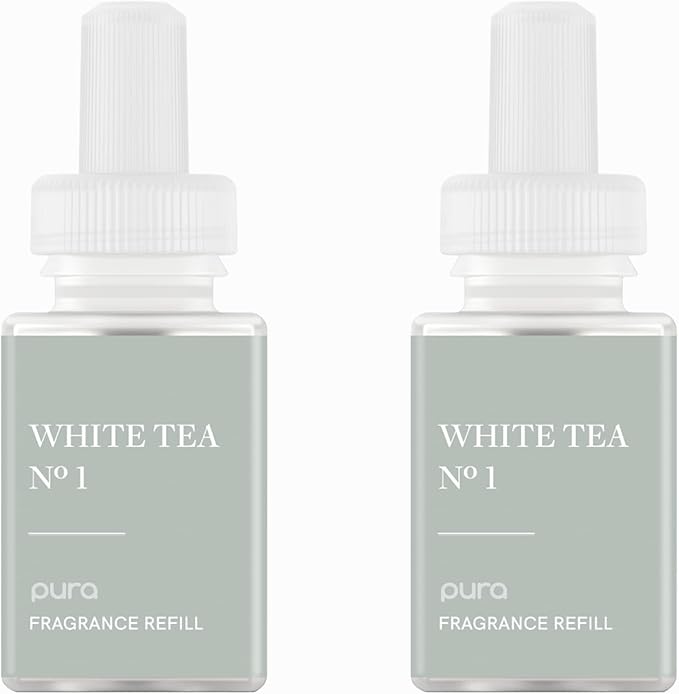 PuraHome Scent Refill - Smart Air Diffuser - Up to 120-Hours of Luxury Fragrance per Refill - Home Essential - Clean & Safe Diffuser Fragrance - 2 Pack, White Tea No. 1