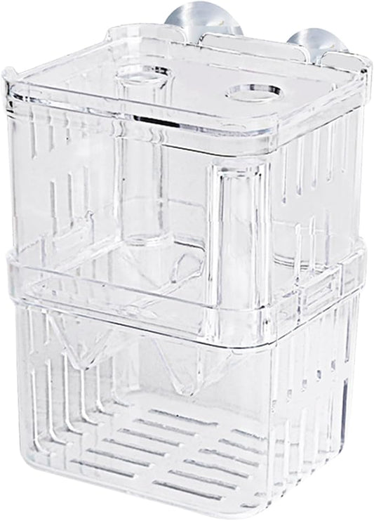 Breeder Box Fish, Acrylic White Breeder Isolation Divider Hatching Boxes, Fish Breeding Box, Hatchery Incubator Tank, Acrylic Fish Incubator Tank Divider for Baby Fish Betta Guppy Safe Acclimation
