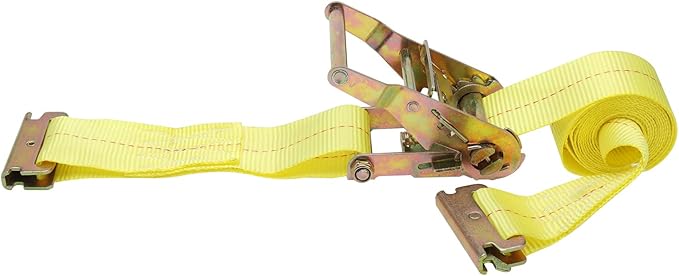 NovelBee Wheel Chock Tie Down Kit, Trailer Tie Down System for UTV, ATV & Mower (Yellow Wheel Chock & Yellow Strap)