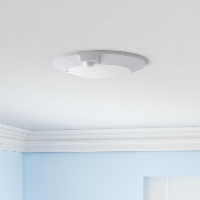 CLOUDY BAY 5 Color Motion Sensor Ceiling Light, 120V CRI90 10W,6.5 inch 2700K/3000K/3500K/4000K/5000K Selectable LED Flush Mount Fixture for Garage,Walk-in Closet,Attic,Pantry