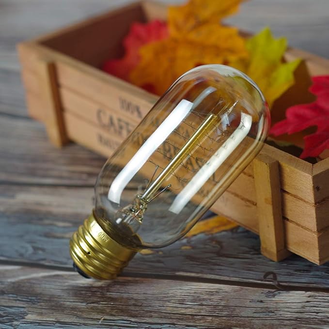 Jslinter Incandescent Light Bulbs 40 Watt Dimmable Bulbs 6 Pack, 2300K T45 Soft Light Bulbs Warm Light, 110v E26 Eecorative Light Bulb, Vintage 190LM Edison Bulb for Bedrooms, Living Rooms