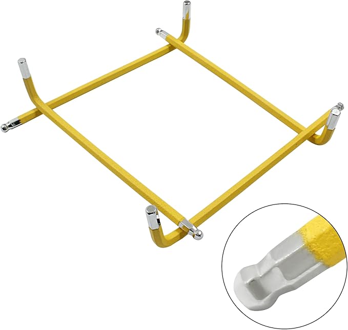 4mm Yellow Ball End Allen Wrench Set, 25 Angle Metric, S2 Alloy Steel