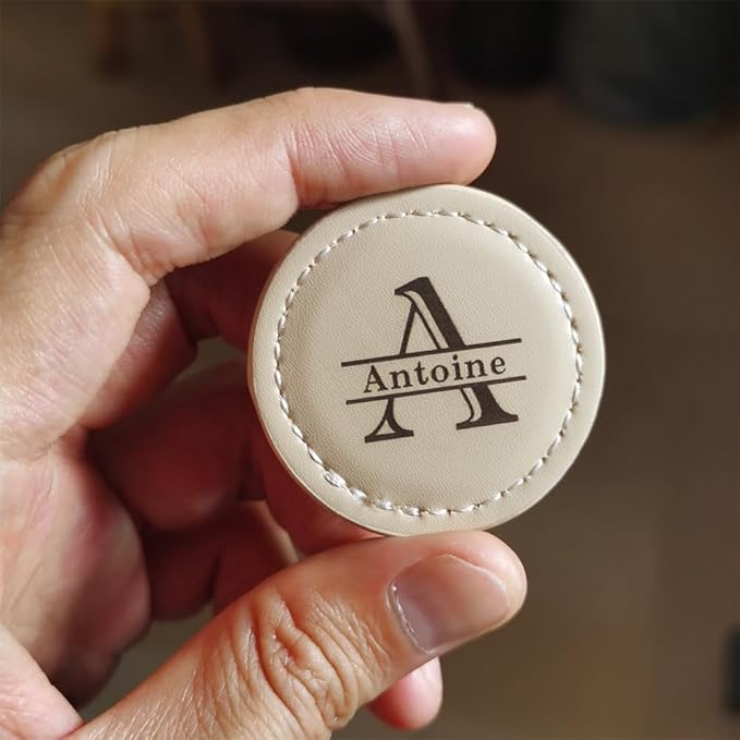 Personalized Golf Ball Markers, (Set of 2) Custom Magnetic Leather Golf Markers, Gift for Men Dad Husband