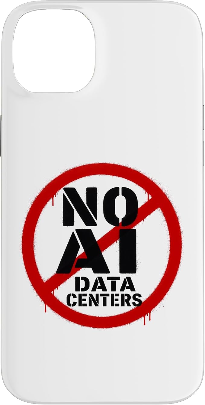 No AI Data Centers ��� Simple Minimal Spray Paint Style Text Case for iPhone 14 Plus