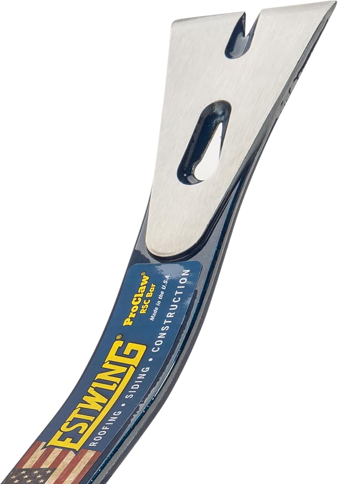 ESTWING Pro-Claw Pry Bar - 16" USA Made 3-in-1 Roof/Siding/Construction Tool with Nail Puller & Pry Blade - RSC