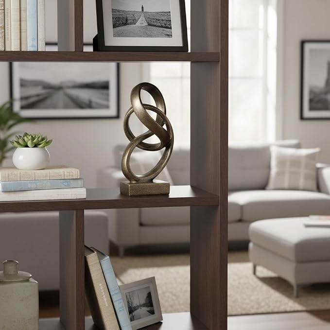 10" Modern Abstract Ribbon Decorative Sculpture, Knot Sculptures,Home Decor,Coffee Table Statues,Dining Living Room Desk Decor（Bronze Colored）