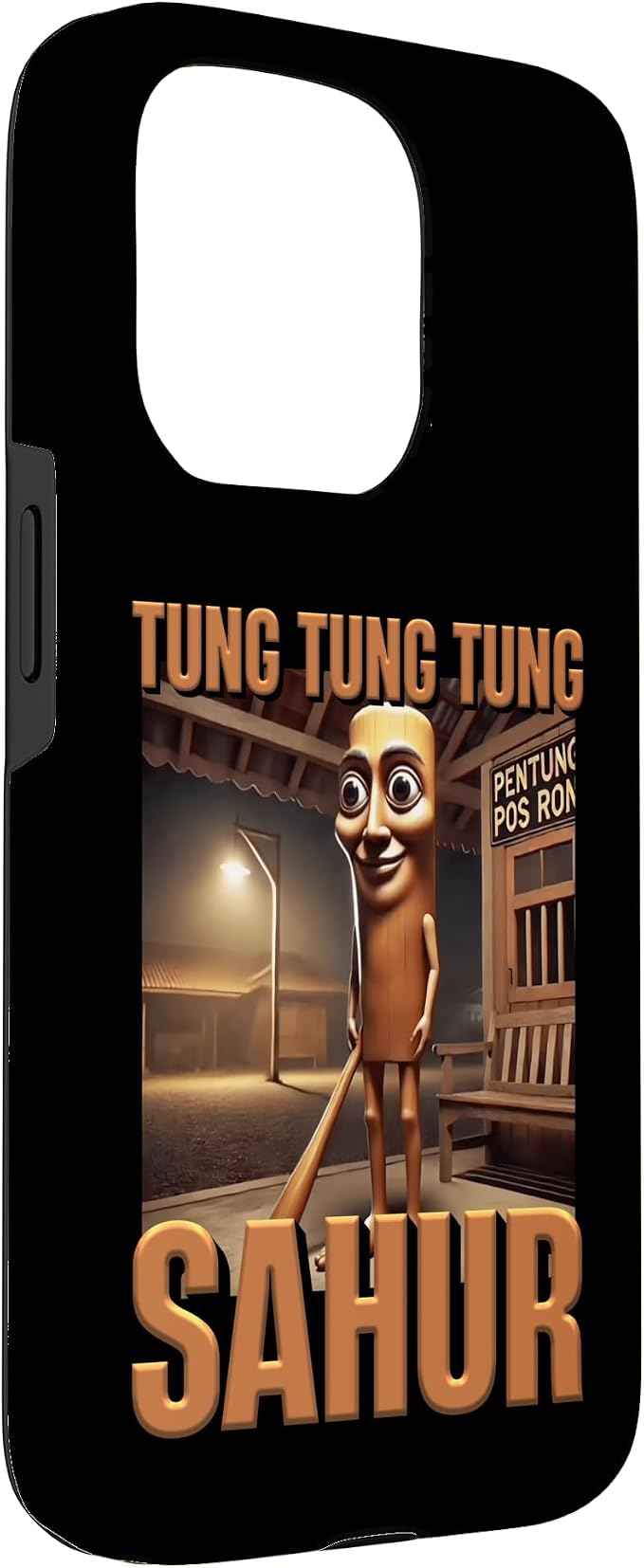 Internet Hilarious Meme AI Character Tung Tung Tung Sahur Case for iPhone 15 Pro