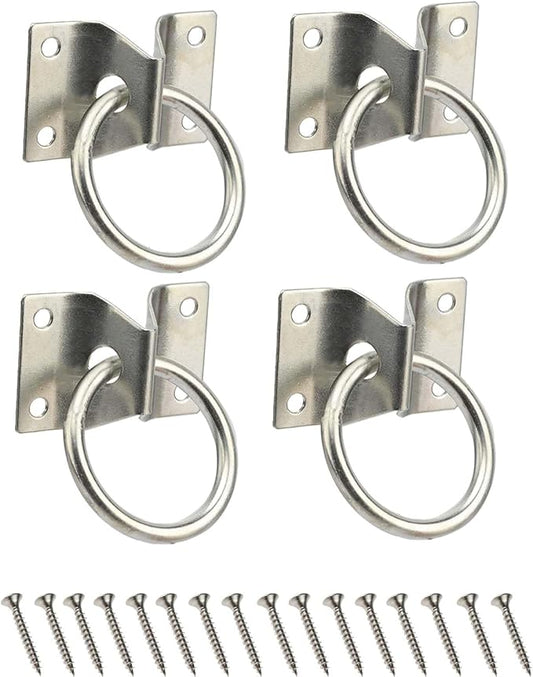 4PCS Cross Tie Ring for Horse,Block Tie Ring Hitching Ring with Screws for Horse Stall Stable
