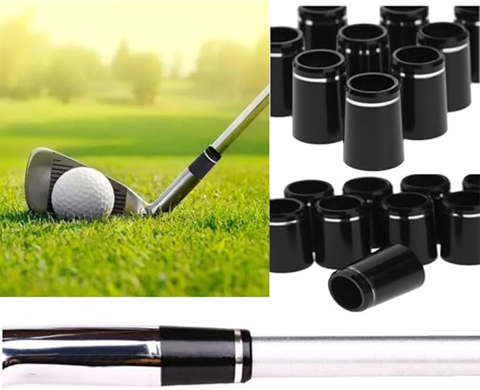 yukata Black Golf Ferrules Golf Club Ferrules Golf Ring Golf Tapered Ferrules 0.335 Golf Club Parts for Most Brands of Irons 10PCS