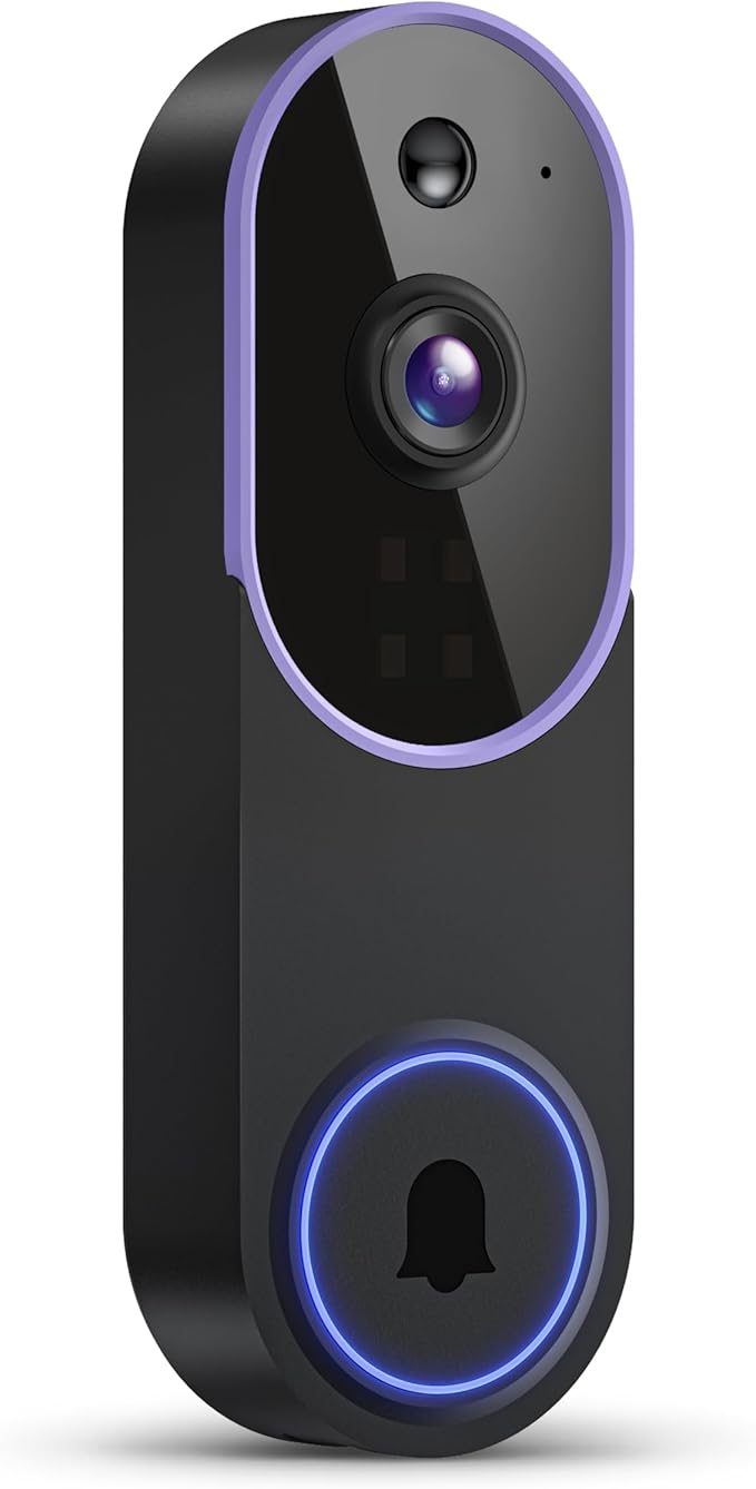 720P Indoor/Outdoor Battery Powered Smart Doorbell Security Camera, Night Vision, Motion Detection, Cloud Storage, 2-Way Audio, Home & Business Security Surveillance, 2.4GHz Wi-Fi（Excluding Receiver）