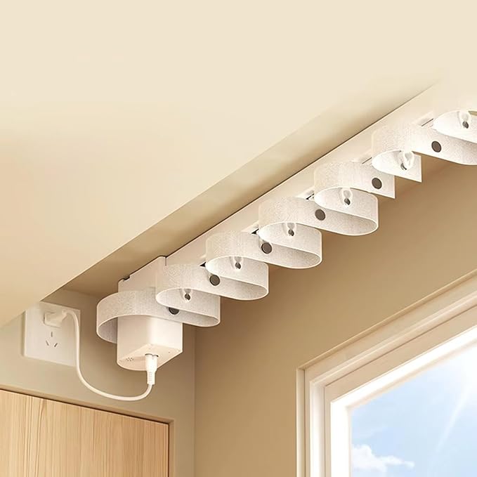 Smart Motorized Curtain Rods (Ripple Fold), Matter over WiFi Electric Track Compatible with HomeKit Alexa Google SmartThings, Automatic Drapery System with Remote, 1.8N.m (3 meters (118.1 inches))