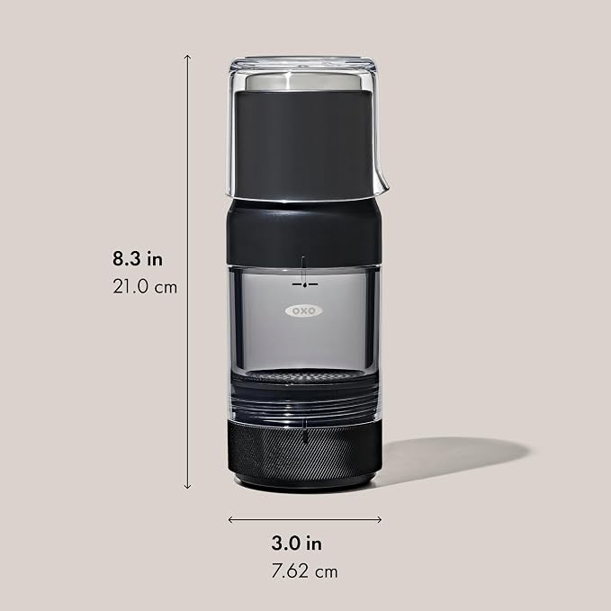 OXO Brew Portable Rapid Coffee Brewer | Reusable Filter, Small, Quick Brew in 5 Minutes or Less, Easy-Clean Carafe, Hot or Cold