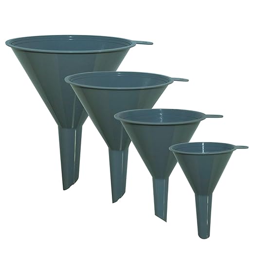 Plastic Funnels for Kitchen Use Set of 4, Food Grade Kitchen Funnel for Filling Bottles Canning and Mason Jar, Different Sizes of Funnels Meet Different Needs, Large Middle Small and Mini (Gray)