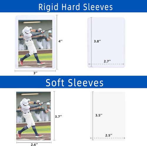 Arjiekwei 2000 Card Sleeves - Premium Hard Plastic Protectors for Baseball & Football Cards | 3" x 4" Size