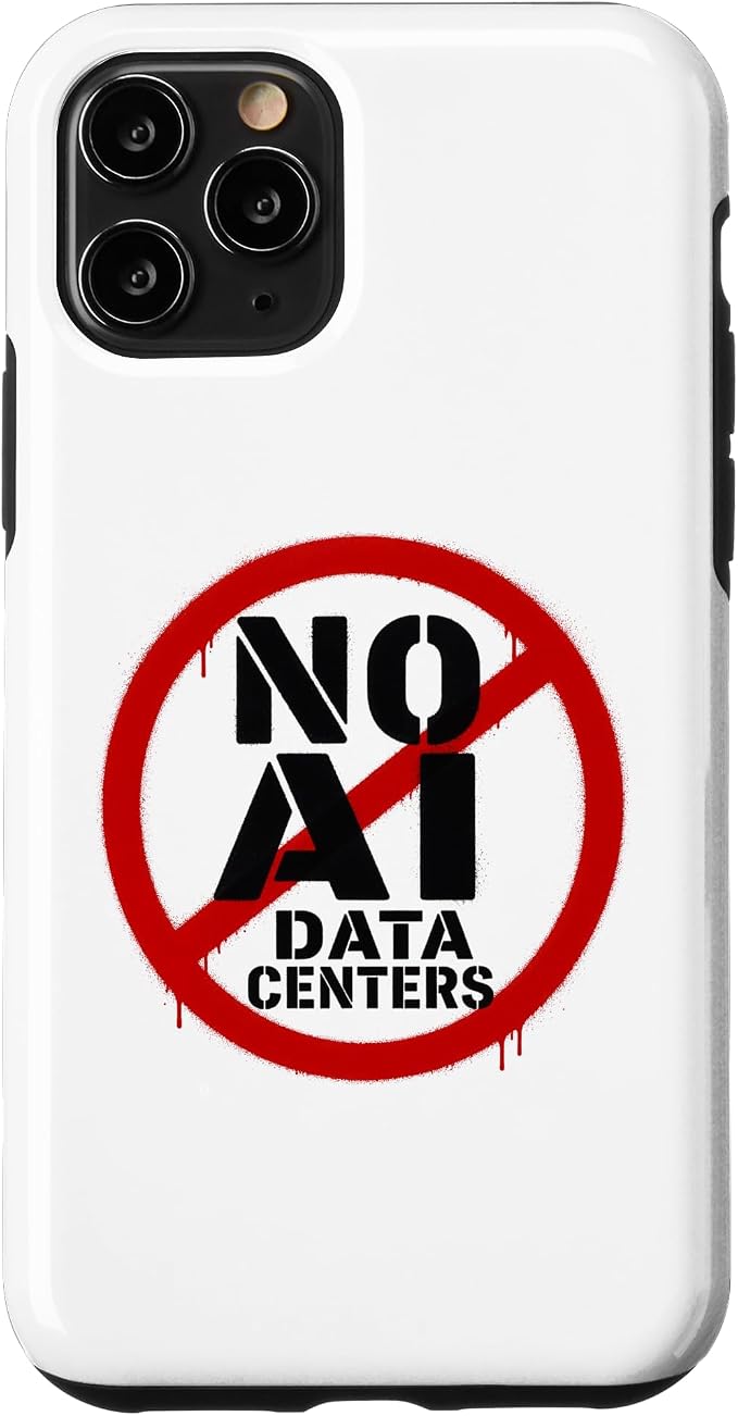 No AI Data Centers ��� Simple Minimal Spray Paint Style Text Case for iPhone 11 Pro