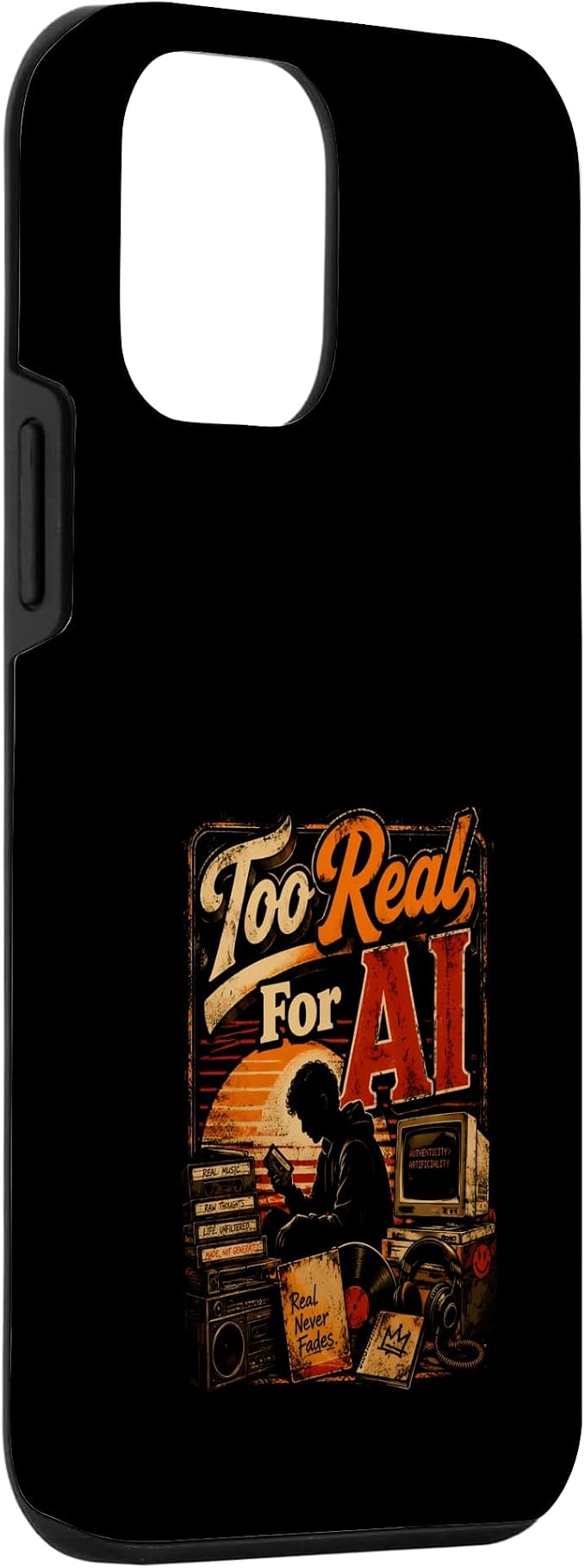 Too Real for AI - Authentic Music Lovers Case for iPhone 12 mini