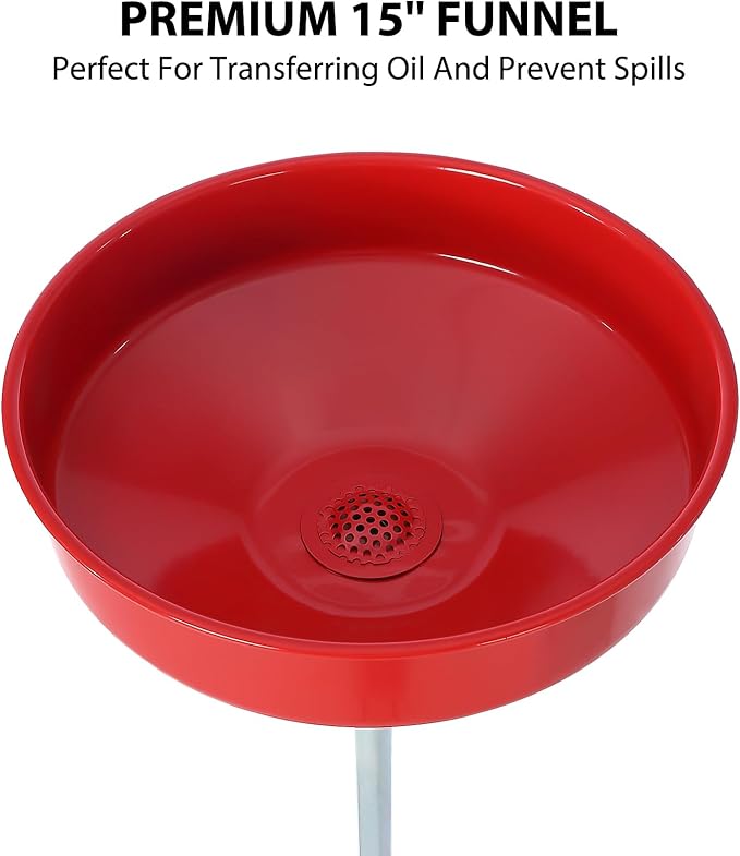 20 Gallon Waste Oil Drain Tank, Oil Drain Extractor, Pneumatic Drainer for Automotive Fluids, Portable Waste Oil Container with Air Operation (8 Gallon-Red)
