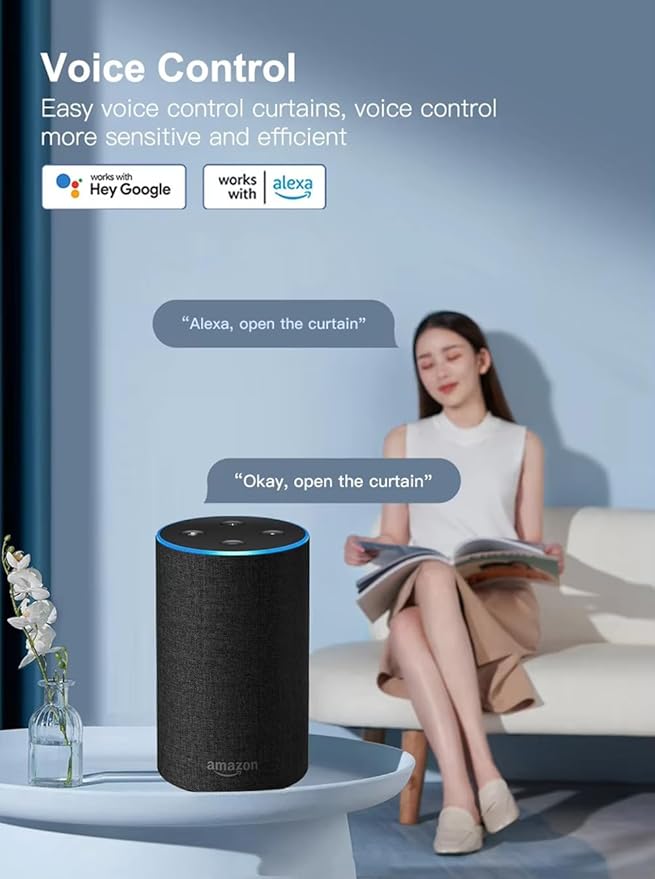 Hidden WiFi Smart Curtain Track System, 2.0N.m <30dB Quiet Brushless Motor, Automatic Ripple Fold Drapery Opener with Remote, Alexa & Google Home, 132lb Load, SX-X20 (2 meters (78.7 inches))