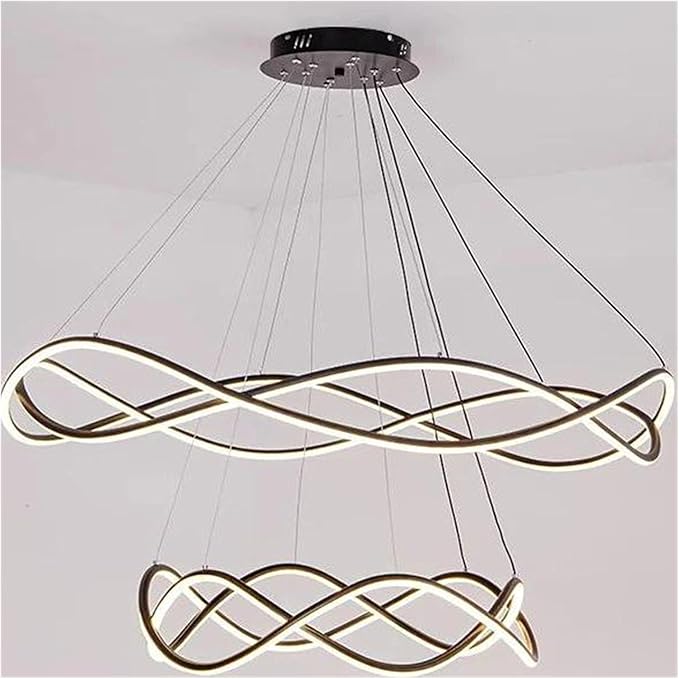 Modern Home Decor Led Lights Pendant Light Lamps for Living Room Chandeliers for Dining Hanging Indoor Lighting,Modern LED Chandelier(APP with RC Dimmable,Gold-D100 60cm)