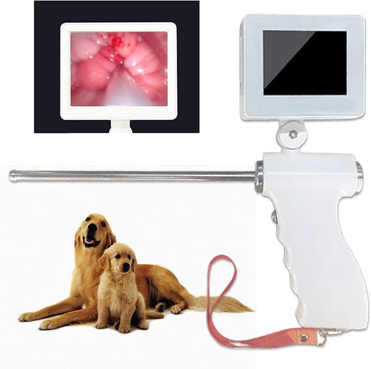 Artificial Insemination AI Gun, Dog Visual Artificial Insemination Gun w/Insemination Tubes & Steel Tubes for Syringe, 3.5" with 15 Million Pixels, Professional Visual Insemination Gun