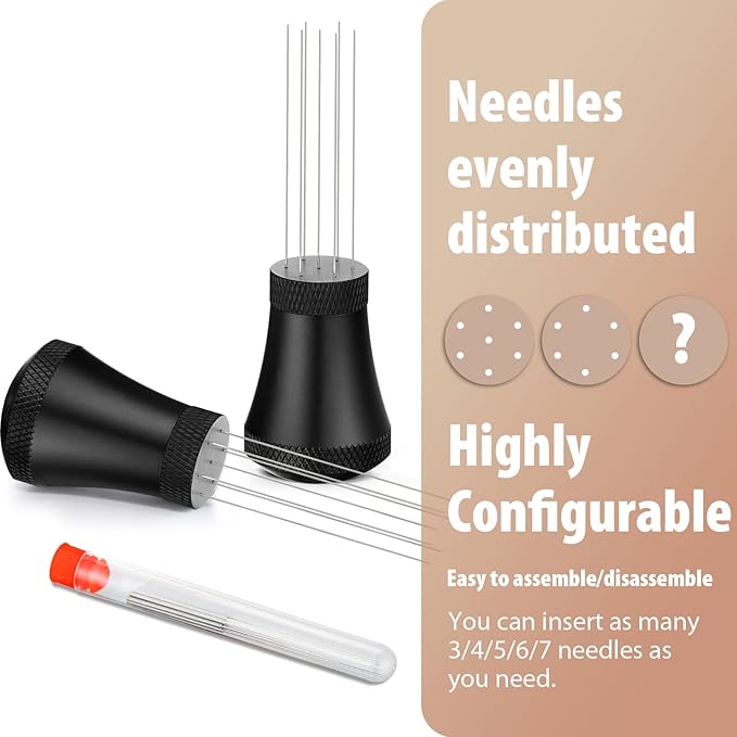 58mm Dosing Funnel and 58.5mm Puck Screen and Espresso Distribution Tool Set, Magnetic Coffee Funnel, Reusable 58.5mm Espresso Puck Screen(Black)