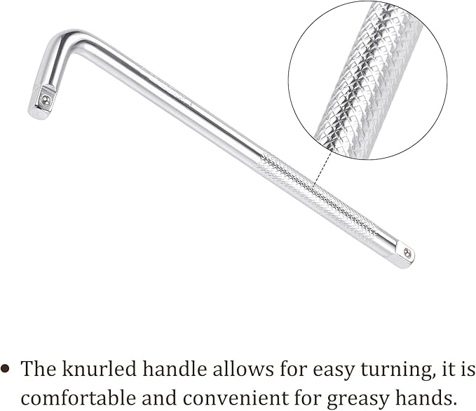 Breaker Bar - [1/4 Inch Drive] L Shape Socket Wrench Extension for Car Mechanical Equipment Repair Use, CR-V Steel