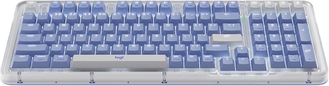 Logitech Alto Keys K98M Wireless Mechanical Gasket Keyboard - Lilac | Customizable, clicky, vibration absorbing gasket, white backlit keys, Bluetooth, USB-C charging, for PC, Mac, Laptops
