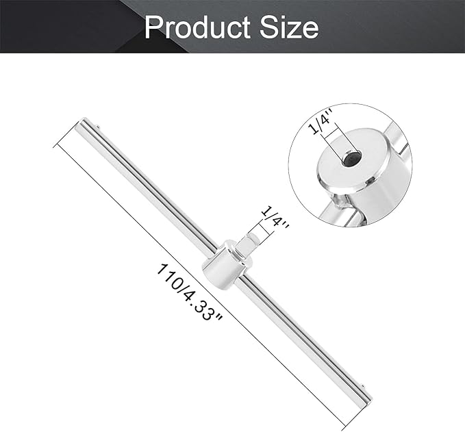 Utoolmart 1/4 Inch Drive Sliding Wrench Breaker Bar Adjustable T-Handle Socket Hand Tool 1Pcs