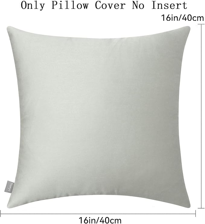 4-Pack 100% Cotton Comfortable Solid Decorative Throw Pillow Case,Thmyo Square Cushion Cover Pillowcase Sublimation Blank Pillow Covers DIY Throw Pillowcase for Sofa Bedroom(16x16 inch/ 40x40cm,Grey)
