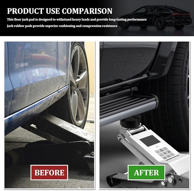 Rubber Cross Slotted Jack Stand Pad, Disk Frame Rail Protector, Anti-Slip Pinch Weld Jack Adapter, Car Lift Jack Puck Pad, Car Lift Protection Tool, Universal Vehicle Repair Tool