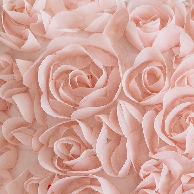 MIULEE Decorative Rose Flower Pillow Cover Pack of 1 Peach Pink 18x18 Inch | Cute Romantic Stereo Chiffon Throw Pillow Cover Aesthetic Solid Pillowcase for Girl Coquette Room Decor Coach Bedroom