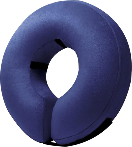 BENCMATE Inflatable Dog Cone Collar Alternative, Soft Dog Cone for Small Medium Large Dogs and Cats, Neck Recovery ECollar Donut Collar After Surgery (Medium, Navy Blue)