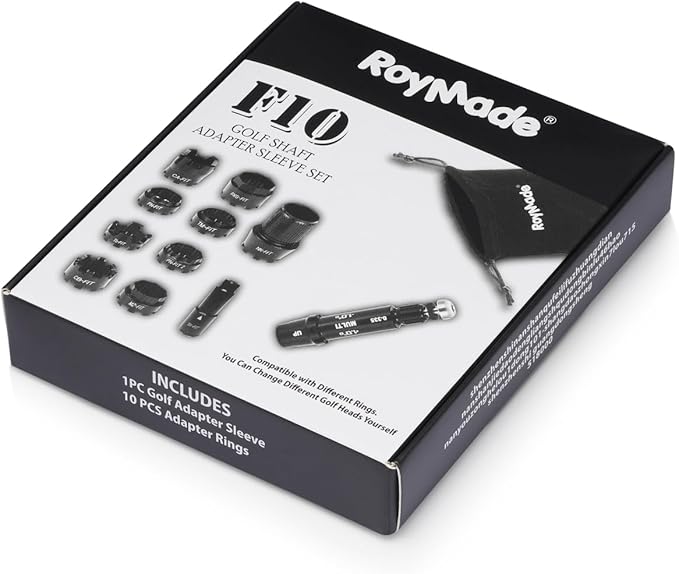Golf Shaft All Fit Adapter Sleeve with 10pcs Rings Compatible with Titleist/Taylormade/Callaway/Ping/Cobra/Mizuno/PXG/Nike/Srixon Right Hand Golf Heads Change Different Golf Heads by Yourself