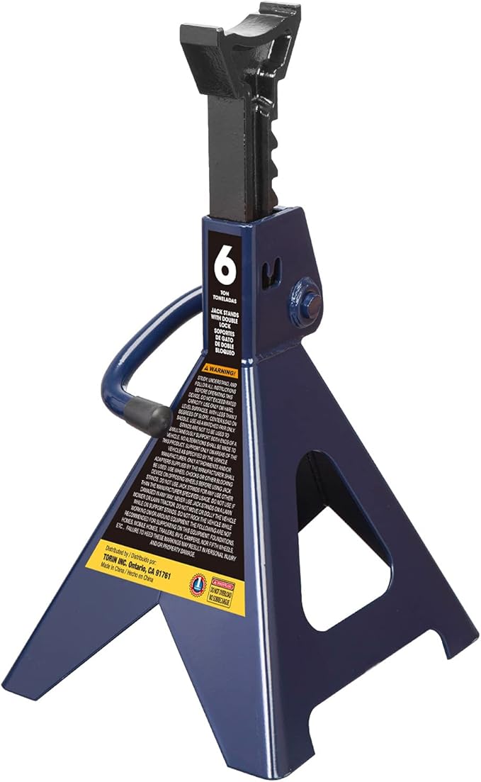 TCE 6 Ton (12,000 LBs) Capacity Steel Jack Stands, 2 Pack, Blue, AT46002U