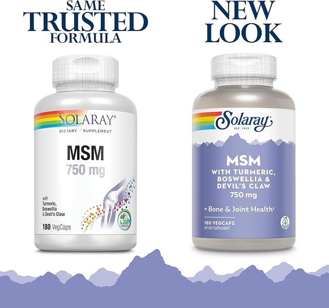 Solaray MSM Capsules, 750 mg, 180 Count